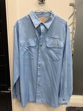 Light Blue Men's Casual Button-Down Shirt